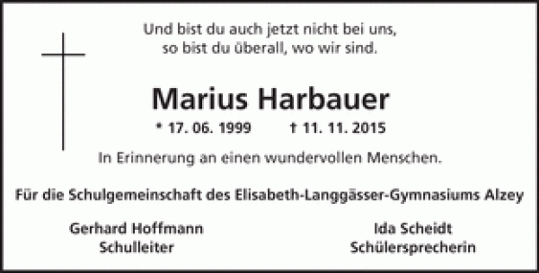 Anzeige Marius Harbauer